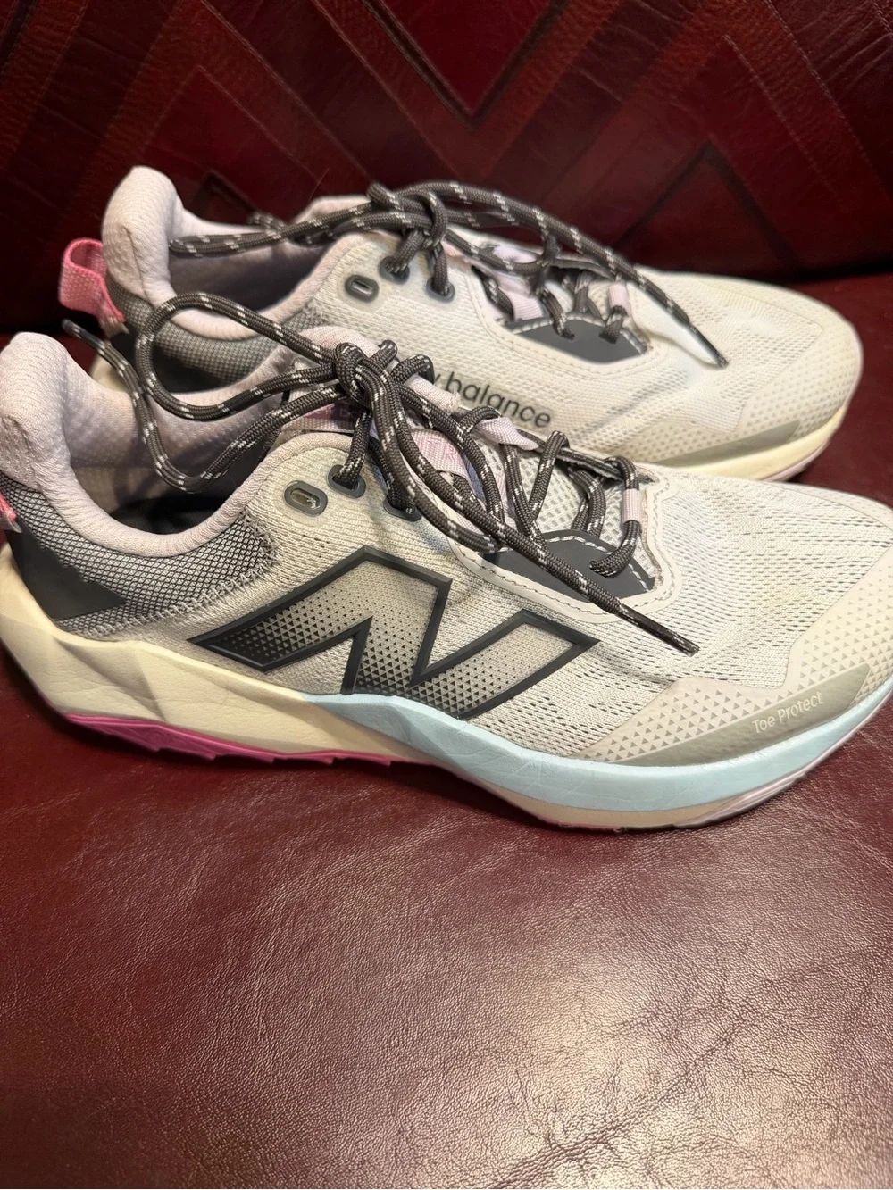 New Balance Women's Neutral Running Shoes - Light Gray with Pink Accents